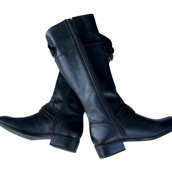 Ralph Lauren Tall Black Leather Boots - Size 7.5 - Picture 4 of 10